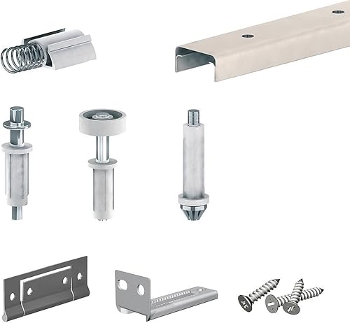 Schiebetürbeschlag FALTSYSTEM SLID'UP 200, Laufschiene 908 mm, für 2 Paneele bis 14 kg, für Falttüren, Schränke, Nischen - Cheap-Us