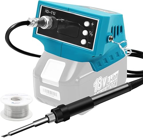 TIHOOK 72W Digitale Lötstation Kit, AC/DC Lötkolben, Lötkolben mit Netzteil, Kompatibel mit Makita 18V-Akkus, Temperatur Einstellbar, 150-500°C (302-932°F) - Cheap-Us