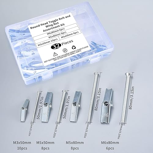 Qeapug 21 Sets Federklappdübel, M4 M6 Kippdübel mit Hakendübel, Deckenhaken mit Dübel, Hohlraumdübel mit Haken für Hängende Pflanzen, Deckenmontage, Wandbefestigung Gipskarton Dübel - Cheap-Us