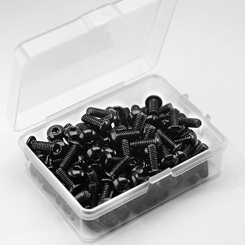 M4x35mm Linsenkopfschrauben mit Innensechskant 304 Edelstahl Schwarzes Oxid Vollgewinde Flachkopfschrauben (40 Stück) - Cheap-Us