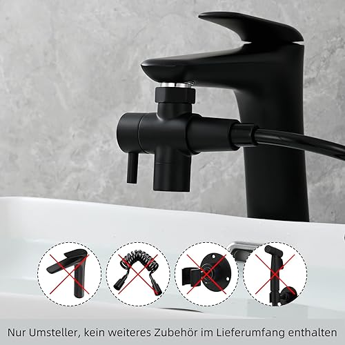 Tecmolog 3 Wege Ventil Wasserhahn Messing Wasserhahn Umstellventil Diverter für Wasserhahn, M22 zu M24 Adapter, Nickel, SBA021CNA - Cheap-Us