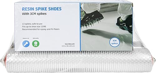 POLYESTERSHOPPEN.NL Nagelschuhe Profi, Nagelsohle, Estrichschuhe | 13 Nägeln, 3 cm, Vormontiert | Für Epoxidböden und PU-Böden, Entlüftung Schuhe, Rasenlüfter, Nagelschuhe Ausgleichsmasse, Nagelwalze - Cheap-Us