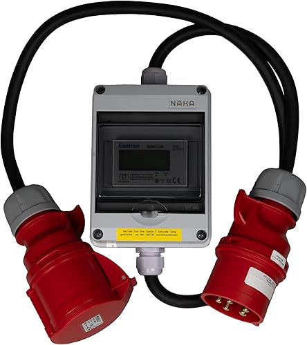 NAKA Stromzähler für Steckdose Digital Drehstromzähler 32A MID Geeicht 400V 1.5m - Cheap-Us