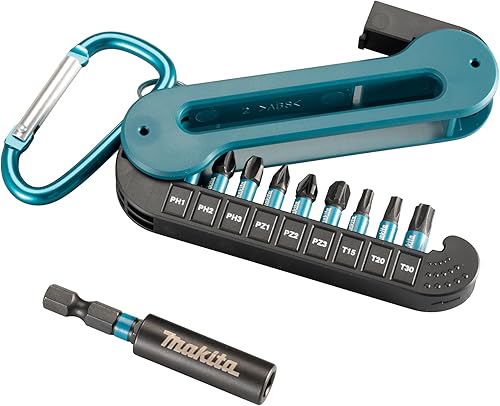 Makita E-12005 Impact Black Bit-Set 10-teilig mit Karabiner, PH, PZ, T Bits 25 mm - Cheap-Us