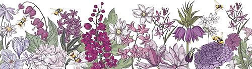 Anna Wand – Selbstklebende Bordüre Tapetenbordüre Flowers Blumen rosa/grün – Mehrfarbig – 450 x 11.5 cm – Made in Germany - Cheap-Us