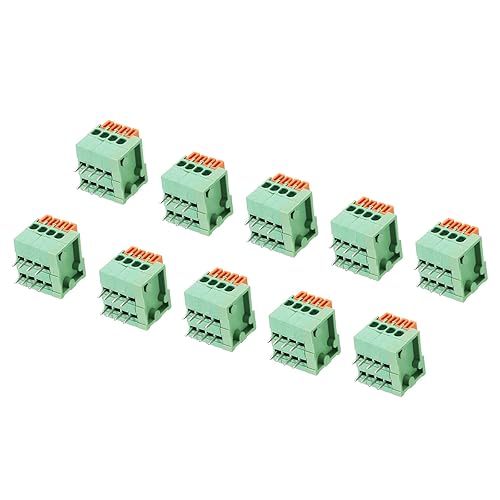 sourcing map 10 Packungen PCB Federklemme Blockanschluss KF141R 150V 2A 2.54mm 4 Positionen 90 Grad für PCB Board Elektronik Computer - Cheap-Us