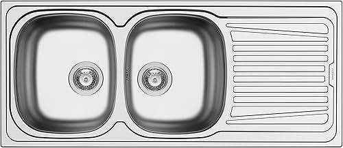 Pyramis SPARTA (116X50) 2B 1D Einbauspüle Edelstahl, glatt, 100133112 - Cheap-Us
