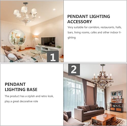 VILLCASE Deckenbaldachin Schwarz Metall, Retro Baldachin FüR Kronleuchter, Vintage Deckenrosette in Schwarz, Stabiler Lampenbaldachin Mit Haken, 130 Mm Durchmesser, Ideal FüR Ihre Beleuchtung - Cheap-Us