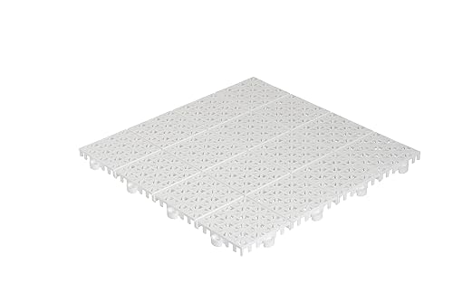 HESTRA Kunststofffliesen Universa 02020 | Balkonfliese Stecksystem Innen- und Außenbereich | Bodenplatten wasserdurchlässig, wetterfest, pflegeleicht | 11 Fliesen à 30 x 30 cm (Schwarz) - Cheap-Us