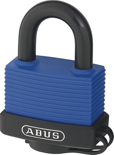 ABUS Messing-Vorhängeschloss Aqua Safe 70IB/50HB80 mit hohem Bügel - wetterfest - Edelstahlbügel für extra Korrosionsschutz - Kunststoffummantelung - ABUS-Sicherheitslevel 6 - Cheap-Us