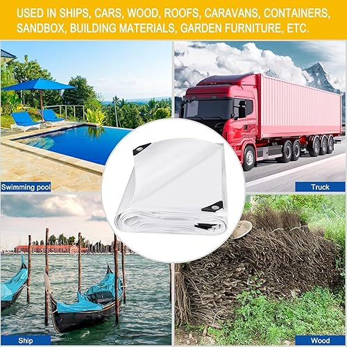 Laneetal Abdeckplane Wasserdicht LKW Plane mit Ösen 3x5m 280g/m² Tarp Abdeckplane Gewebeplane Schutzplane Zeltplane für Gartenmöbel Holz Trampolin, Camping,Reißfest Beidseitig Beschichtet,Grau - Cheap-Us
