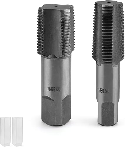 DEANKEJI 2 Stück Rohrgewindebohrer Set, 1/2' Gewindeschneider, 3/4' Gewindebohrer, Gewindebohrer Set mit Aufbewahrungsbox aus Kunststoff, zur Reparatur von Rohrgewindeverbindungen - Cheap-Us