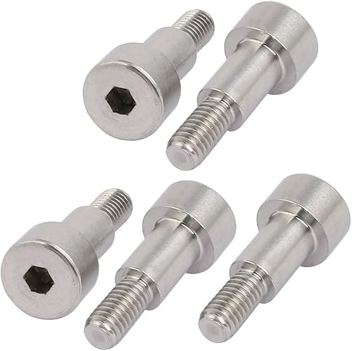 sourcing map 5Stk. 304 Edelstahl Sechskant Schulter Bolzen 8mm Schulter Durchm. 12mm Länge M6 de - Cheap-Us