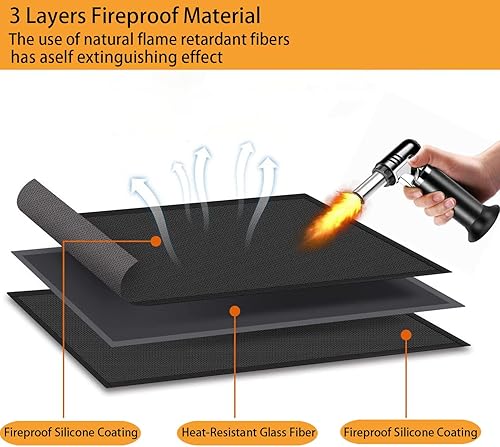 RHBHY Feuerfeste Unterlage Hitzeschutzmatte Feuerschutzmatte 50x50 cm Feuerfeste Matte Hitzebeständig Bis zu 900 °C ideal als Brandschutzmatte, Unterlage Kaffeemaschine Küche Arbeitsplatte (50 * 50) - Cheap-Us