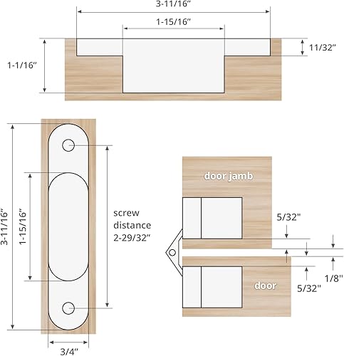QWORK Verstecktes unsichtbares Kreuz Scharnier 180°, für Möbel Hardware Falttür, 2 Stück, 95mm, Tragkraft: 40 kg - Cheap-Us