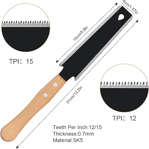 flintronic Japansäge Handsäge, Zweischneidig Zugsäge TPI Holz Feinsäge Japanische Säge Bündigschnittsäge für Heimwerken Holzbearbeitungswerkzeuge Outdoor Säge - Cheap-Us