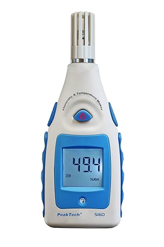 PeakTech Luftfeuchtigkeitsmessgerät mit Anzeige der Lufttemperatur/Raumklima Messgerät/Thermo-Hygrometer/Raumtemperatur/Luftfeuchtigekeit/Baufeuchte und Thermometer, 1 Stück, P 5160 - Cheap-Us