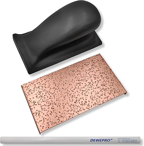 DEWEPRO Schleifklotz mit Klett inkl. wechselbarer Hartmetallplatte aus Wolfram Karbid - Körnung K36 - geeignet zum Anrauen von Mauerwerken u.ä. - inkl. 1 St. DEWEPRO Bleistift - Cheap-Us