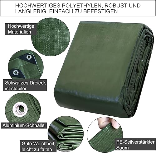 STARPYNG-100g/m² Blau-Silber 3mx4m Abdeckplane, Planenabdeckung, Wasserdicht, UV-beständig, witterungsbeständig, Abdeckung von Autos, Booten, Innenhöfen, Camping, Holzplane - Cheap-Us