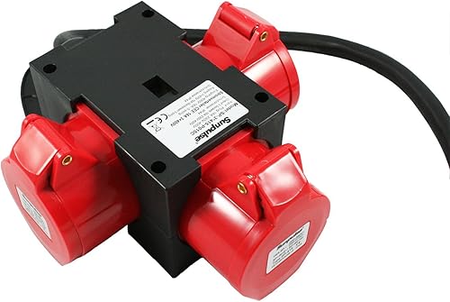 CEE Adapter 16A 3 x 400V 16A Starkstrom Baustromverteiler Stecker Verteiler 5-polig IP44 91445 - Cheap-Us