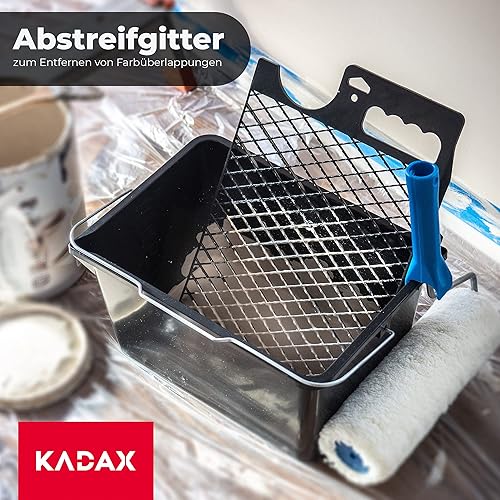 KADAX Abstreifgitter, 39 x 28 cm, Farbgitter aus Kunststoff, großes Malergitter für Farbe, Malerzubehör, Abstreichgitter, Abtropfgitter, Malerwerkzeug, Farbabstreifer (3, schwarz) - Cheap-Us