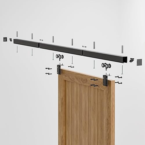 6.6FT/2M Deckenmontage Schiebetüre Beschläge, Ceiling mount brackets barn door hardware laufschiene fuer schiebetuer - Cheap-Us