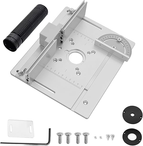 3-teiliges Set Frästisch Einlegeplatte, Aluminium Frästisch für Oberfräse mit Halterung Fasenmoment, Tischfräse Einlegeplatte, Einlegeplatte Oberfräse für Oberfräse Fasenfräsen - Cheap-Us
