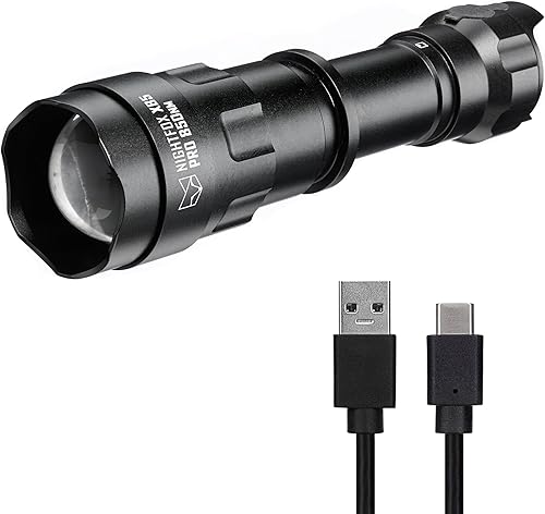 Nightfox XB5 Pro LED-IR-Infrarotstrahler | 850nm Wellenlänge | Unsichtbares Licht nur zur Verwendung mit Nachtsichtgeräten | Über USB wiederaufladbarer Akku im Lieferumfang enthalten | Dimmbar - Cheap-Us