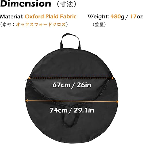 TRIWONDER MTB Laufradtasche 26 27,5 29 Zoll, Leicht und Wasserdicht Tragetasche Radtragetasche Rennrad Mountain Road Radsatz Tasche für einfachen Fahrradtransport (B - Schwarz - 2 Stück, 29 Zoll) - Cheap-Us