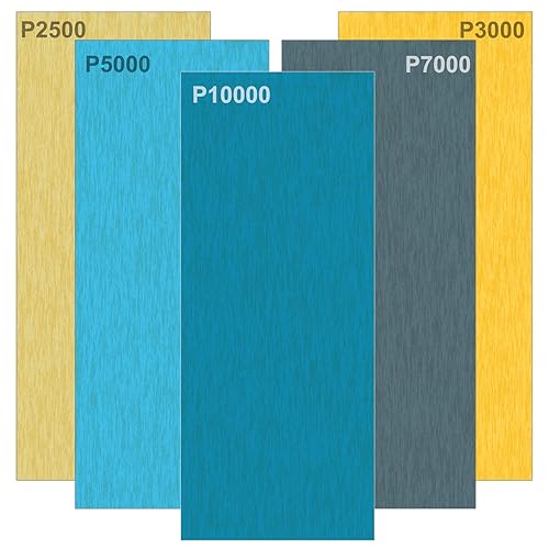 30pcs Schleifpapier Körnung 2500, 3000, 5000, 7000 and 10000 Schleifblätter Sandpapier für Auto Holzmöbel Stein Lack Metall Glas, 9,3x23cm pro Blatt - Cheap-Us