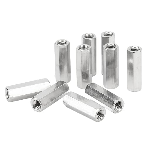 Fafeicy 20 Stück M5*0.8-8-L25mm Sechskant-Kupplungsmutter, Edelstahl Rostbeständig Gewindestangenverbinder, Lange Stangenkupplung, Sechskantmutter-Verbindungsstück für Bolzen - Cheap-Us