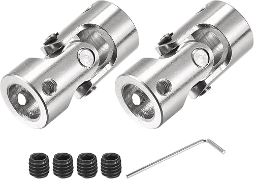 sourcing map 2 Stück Drehbare Kreuzgelenk Wellenkupplung 10mm bis 10mm Innendurchm. L35 x D16 mit Schrauben und Schraubenschlüssel für RC Modell - Cheap-Us