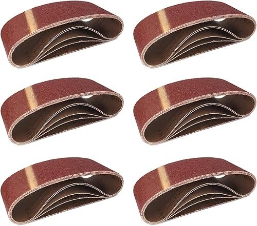 Gewebe-Schleifbänder │ 25 Stück │ 75 x 457 mm │ je 5 x Korn 40/60/80/120/180 │ für Bandschleifer │ Schleifpapier │ Schleifband-Set - Cheap-Us