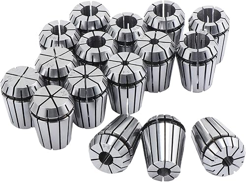 Hseamall ER25 Klemmhülsen-Set, ER25 Spannzange, 1 - 7 mm Halterung, ER11 Federspannzangen-Set für CNC-Arbeiten, Gravier- und Fräswerkzeug, 16 Stück - Cheap-Us