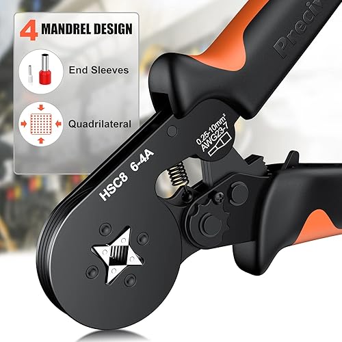 Crimpzange Set, Preciva Aderendhülsenzange mit 1200 Aderendhülsen Set I Aderendhülsenzange selbsteinstellend [Für 0,25-10mm²] I Krimpzange, Crimpzangen, Crimp Zange, Presszange - Cheap-Us