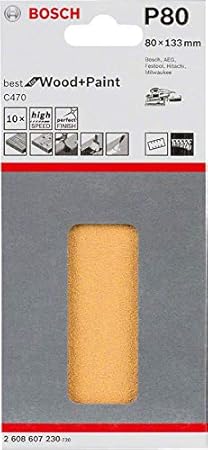 Bosch Professional Schleifblatt für Schwingschleifer Holz und Farbe Best for Wood an Paint (10 Stück, Körnung 60, C470), Gelb, 2608607229 - Cheap-Us