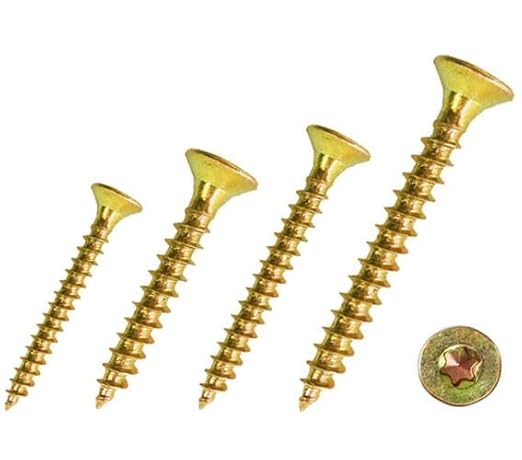 Spanplattenschrauben - Vollgewinde - galvanisch verzinkt, gelb - Torx TX (200, 4,0 x 60 mm) - Cheap-Us