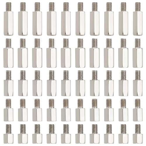 YINETTECH 50 Stück M4-Gewindebolzen Männlich Zu Weiblich 6 + 6 Mm 8 + 6 Mm 10 + 6 Mm 12 + 6 Mm 15 + 6 Mm PCB-Abstandsbolzen mit Langer Säule Sechseckig Vernickelter Kohlenstoffstahl - Cheap-Us