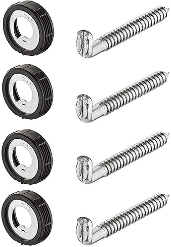 Gedotec Schraubhaken Stahl verzinkt | 4 Stück Schrankhalter rostfrei | Länge: 55 mm | Schrankaufhänger stabil | Schrank-Aufhängung höhen-verstellbar | Schrankhalter rund mit Schrauben - Cheap-Us