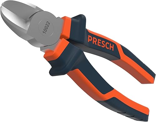 Presch Seitenschneider 160 mm gerade - Profi Kabelschneider gehärtet mit Mehrkomponenten Griff zum Draht trennen - Hochwertiger Drahtschneider - Cheap-Us