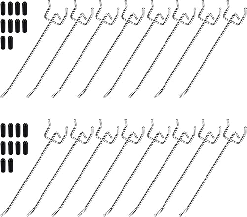Yoaeyok 20 Stücke Lochwand Haken, Werkzeugwände Haken Pegboard Hooks Metall Lochwandhaken, Lochwand Zubehör Haken für Display Board, Supermarktregale, Baumärkte, Regal, Werkstatt, 15cm - Cheap-Us