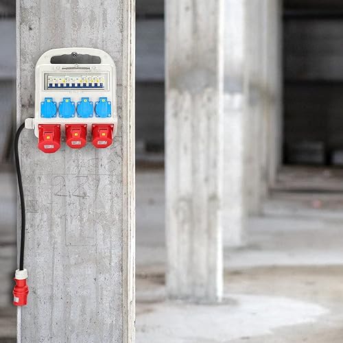 Daromigo Wandverteiler mit Leitungsschutzschalter 16A und Fi schalter, 2x16A 230V+1x16A 400V CEE 5 polig, Stromverteiler mit Sicherheitsklappdeckeln, Cee Verteiler IP44 - Cheap-Us