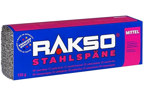 RAKSO Stahlspäne ultragrob - 1,8 kg, 12 Banderolen à 150g, entrosten von Metalloberflächen, entfernt sehr groben Schmutz, Dämm -, Filtermaterial - Cheap-Us