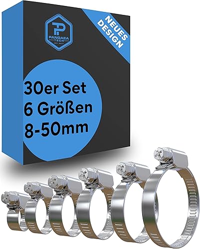 Pangaea Tech 10x Schlauchschellen Edelstahl 32-50mm - Profi Qualität nach DIN 3017 für Pool, Teich und Garten - Cheap-Us