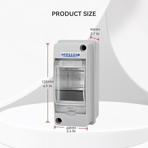 MOLLOM 2 Modules Leitungsschutzschalter MCB Verteilerschutzbox mit DIN-Schiene, IP65 wasserdicht, für den Innen- und Außenbereich - Cheap-Us