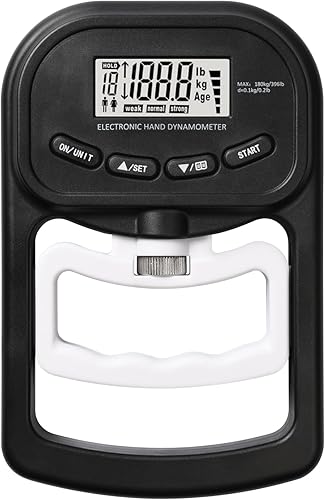 Pumwoy Digitaler Handkraftmessgerät 396lb/180Kg, Hand Dynamometer mit LED-Bildschirm, Elektronische Griffkraft Messgerät mit USB-Ladekabel - Cheap-Us