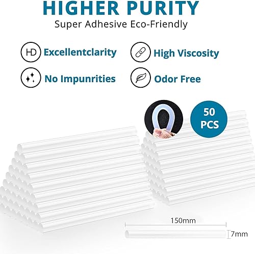 Heißklebepistole 50W Tilswall, Klebepistole mit 75pcs Klebesticks 7mm x 130mm Transparente Klebepistole Set für Schule DIY Kunst, Handwerk und Schnelle Reparaturen in Haus - Cheap-Us