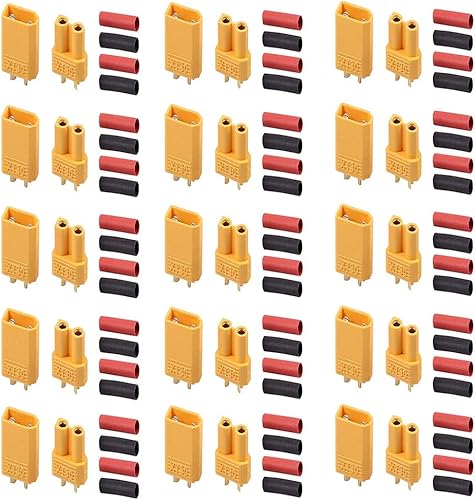 RUNCCI-YUN 30 Stück (15 Paar) XT30 Connector -XT30Männlich Weiblich Rundstecker Stecker - Hochstrom Stecker für RC Lipo Akku - Cheap-Us