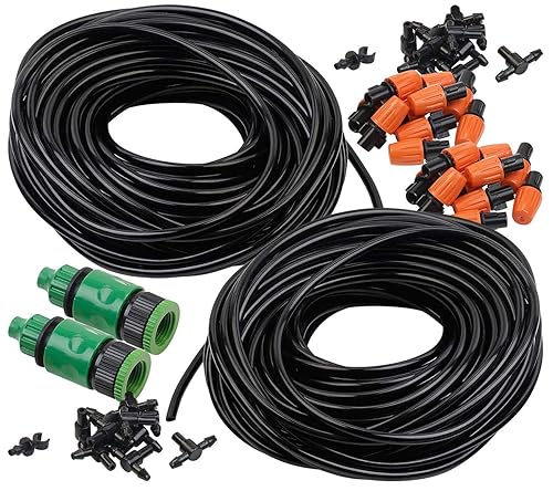 Royal Gardineer Zubehör zu Hochbeet Bewässerung: 46-teiliges Pflanzen-Bewässerungssystem, 2x20 m Schlauch, zuschneidbar (Bewässerungssystem Hochbeet, Automatische Bewässerung Hochbeet) - Cheap-Us
