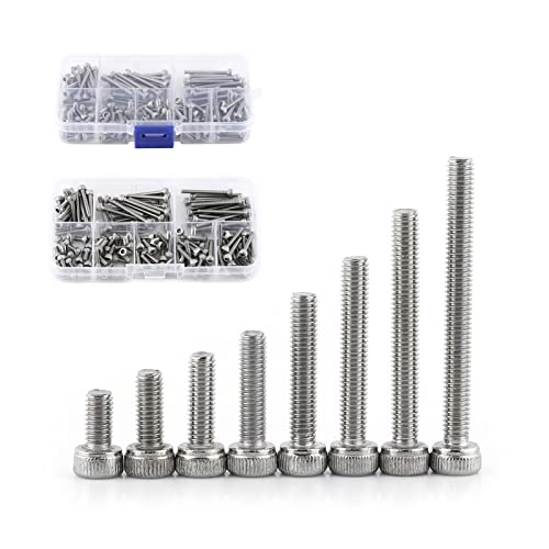 Estink Edelstahlschrauben Set, 160 Stück M3 SS304 Sechskopf Schrauben Muttern, Sechskantschrauben mit Aufbewahrungsbox, 6-30mm - Cheap-Us